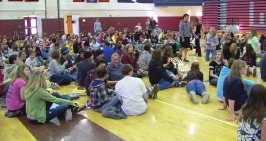 An estimated 175 students found their way to the field house at Wayland-Cohocton Central School Friday morning in a sit-in organized by several high school seniors. For the duration of two periods, protesters sent a message to local and state school officials.
