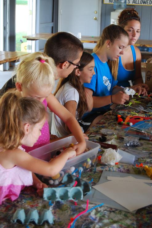 On Monday, Nunda recreation participants created caterpillars and other bugs using cut up egg cartons and chenille stems.